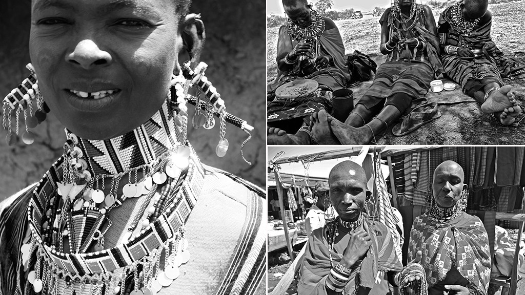 Kenyans with beads