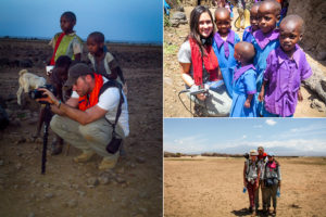 film crew with kenyan children