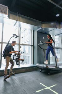 CITY FITNESS BTS Camera Filming Running on Treadmill
